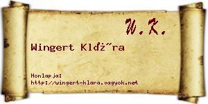 Wingert Klára névjegykártya