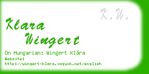 klara wingert business card